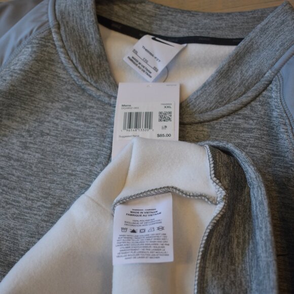 NWT Nike Mens Therma-FIT Gray Full Zip Training Bomber Jacket - Picture 4 of 9